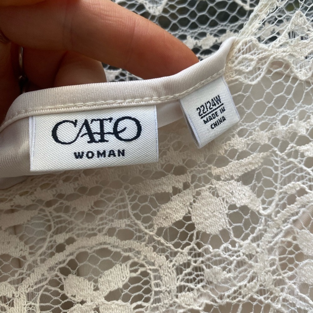 Cato PLUS SIZE Cream Lace Midi Dress I Size:22/24W - Picture 6 of 6